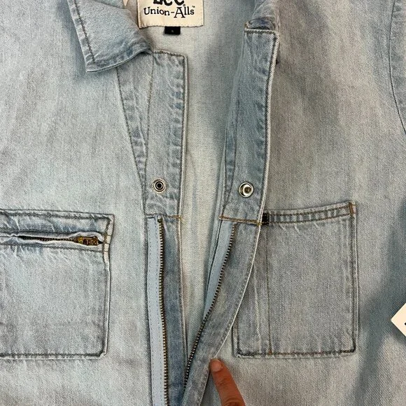 NEW Lee Union Alls Denim Coveralls Utility Jumpsuit Light Wash Sz S - Picture 10 of 16